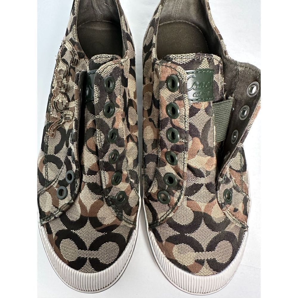 COACH Keeley signature camo low top women’s canvas slip on shoe sz 6.5B #229 - Picture 7 of 9